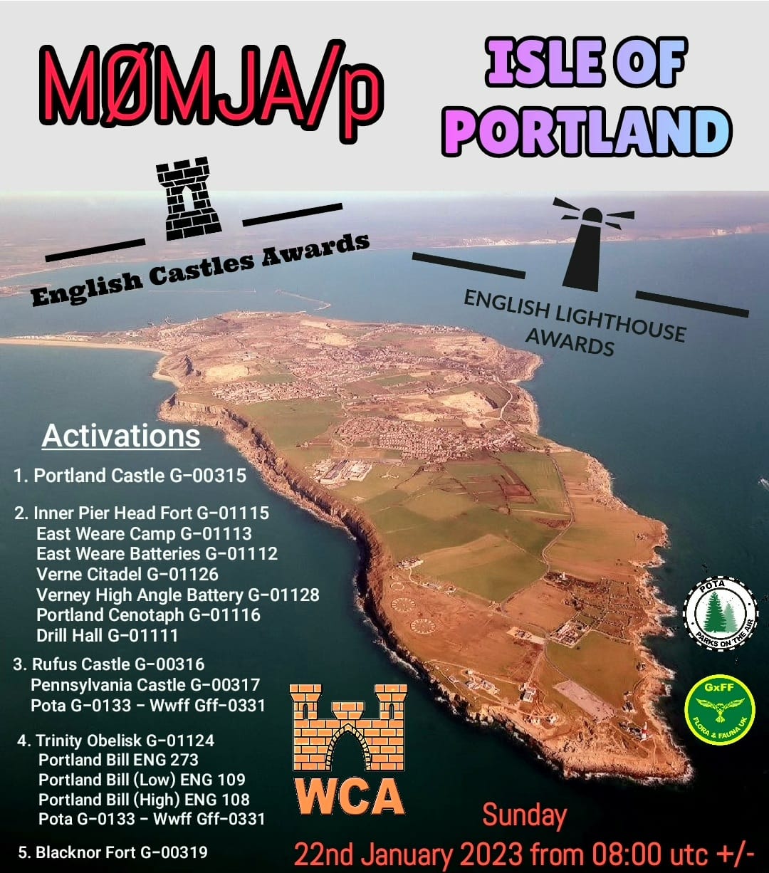 M0MJA/P activation [12 x WCA / ECA, 3 Lighthouses, 1x pota, 1 x wwff]